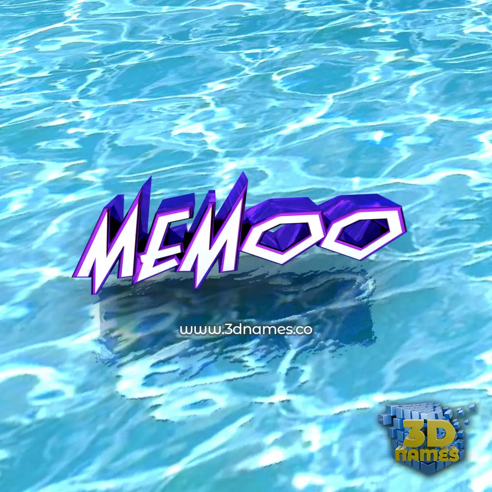 memoo in Water style - 3D name wallpaper