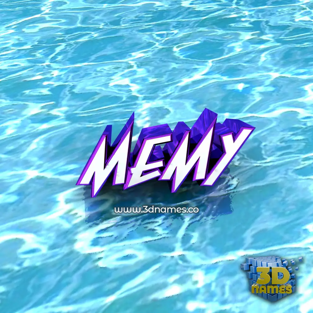 memy in Water style - 3D name wallpaper