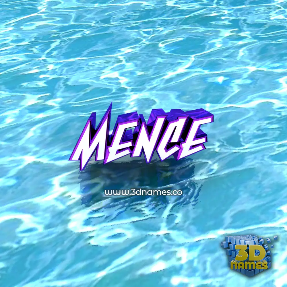 mence in Water style - 3D name wallpaper