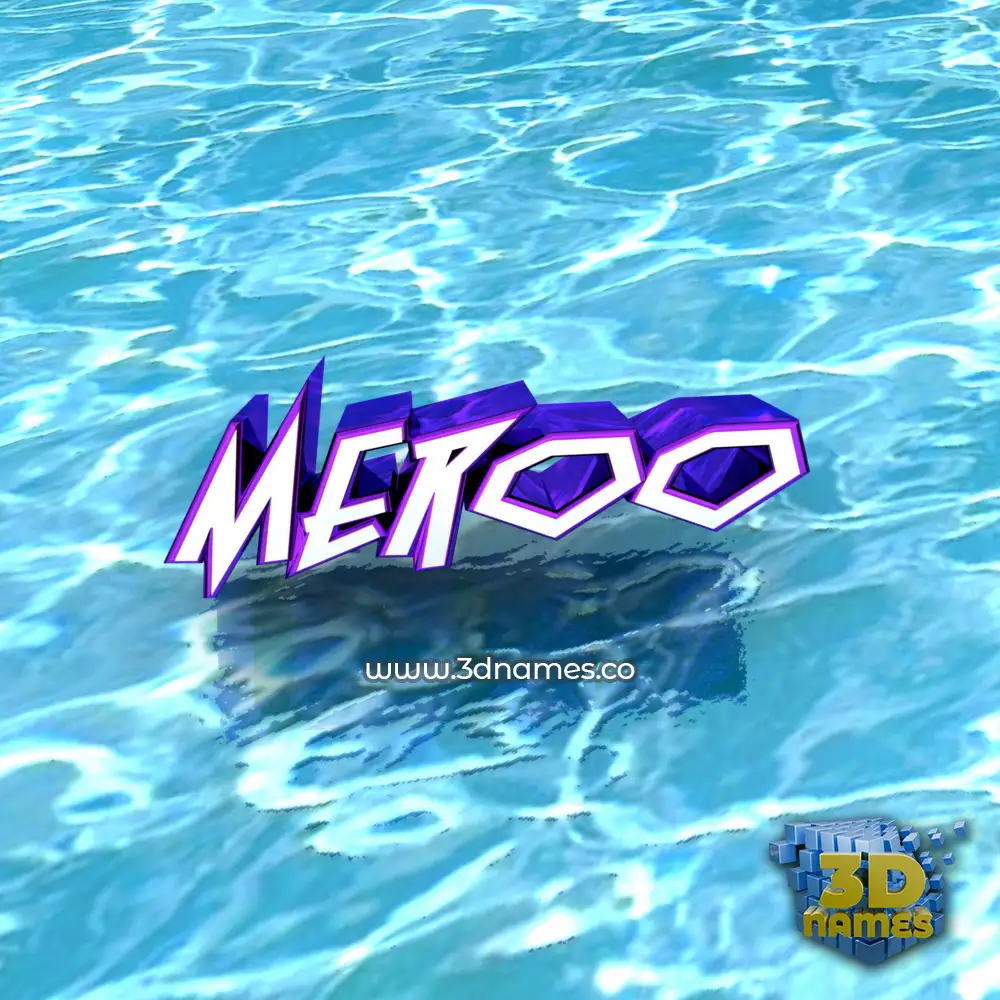 meroo in Water style - 3D name wallpaper
