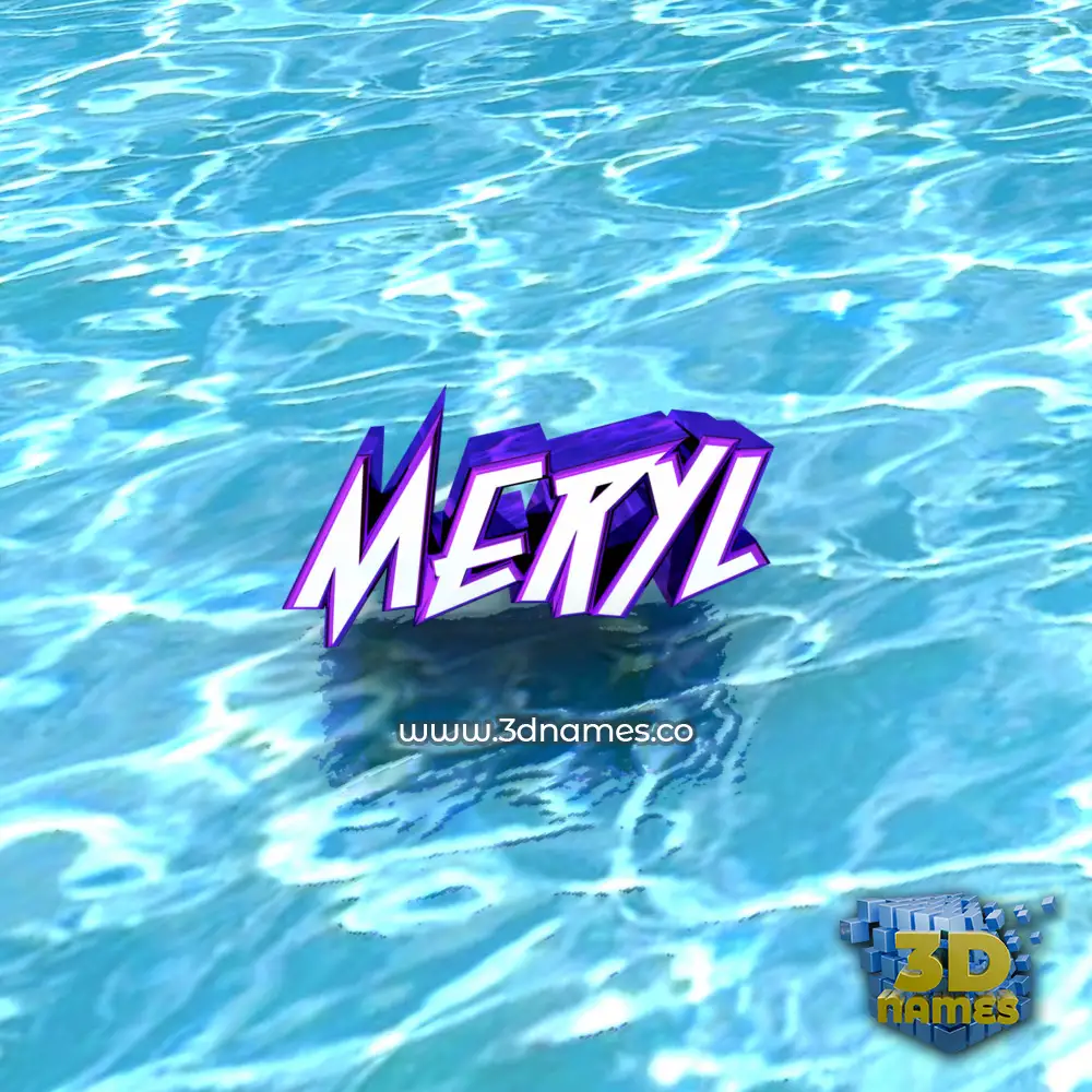 meryl in Water style - 3D name wallpaper