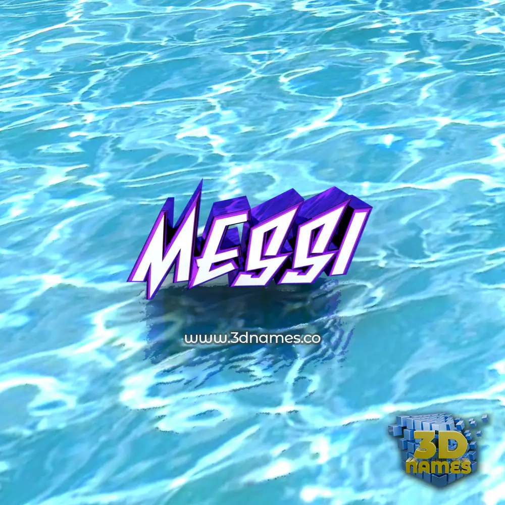 messi in Water style - 3D name wallpaper