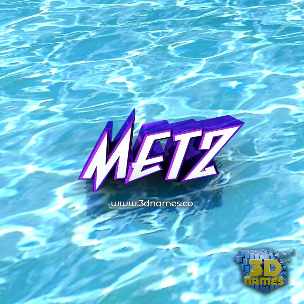 metz in Water style - 3D name wallpaper