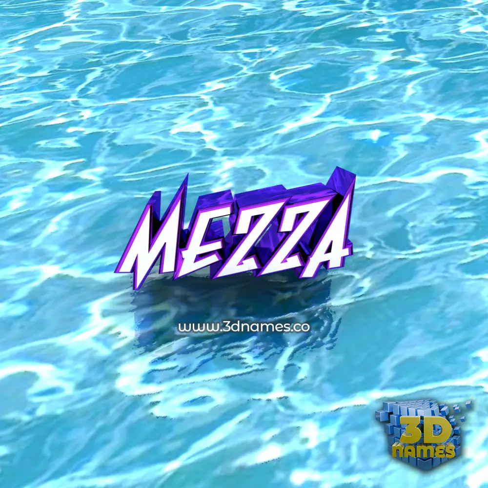 mezza in Water style - 3D name wallpaper