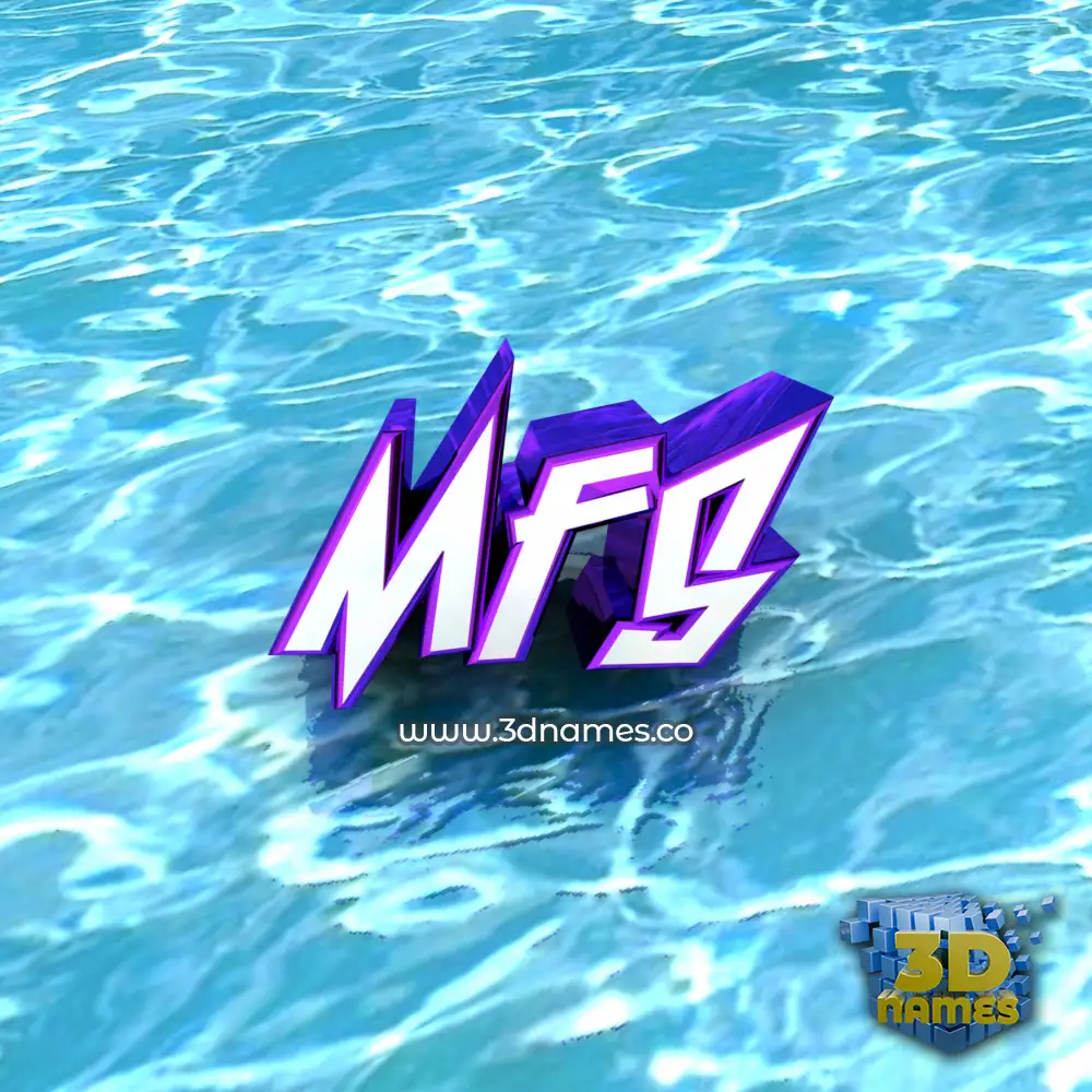 mfs in Water style - 3D name wallpaper