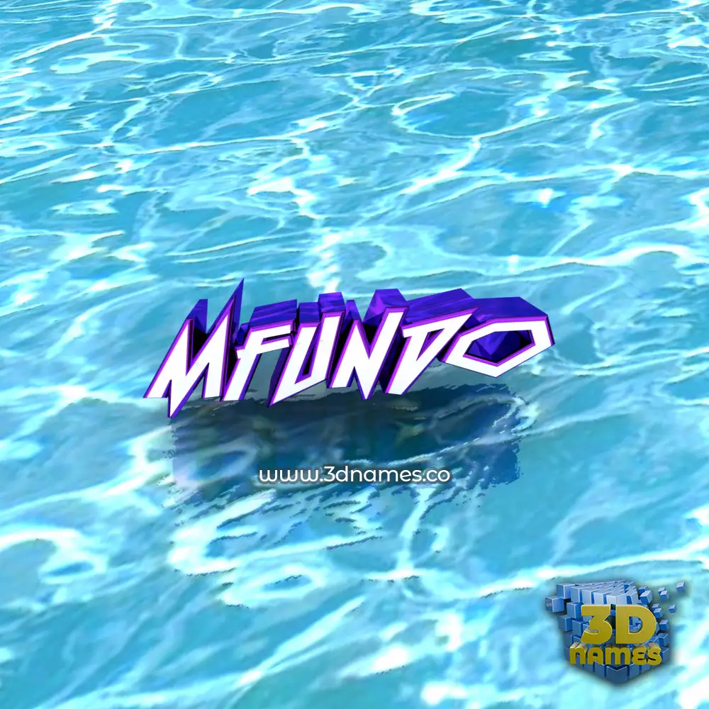 mfundo in Water style - 3D name wallpaper