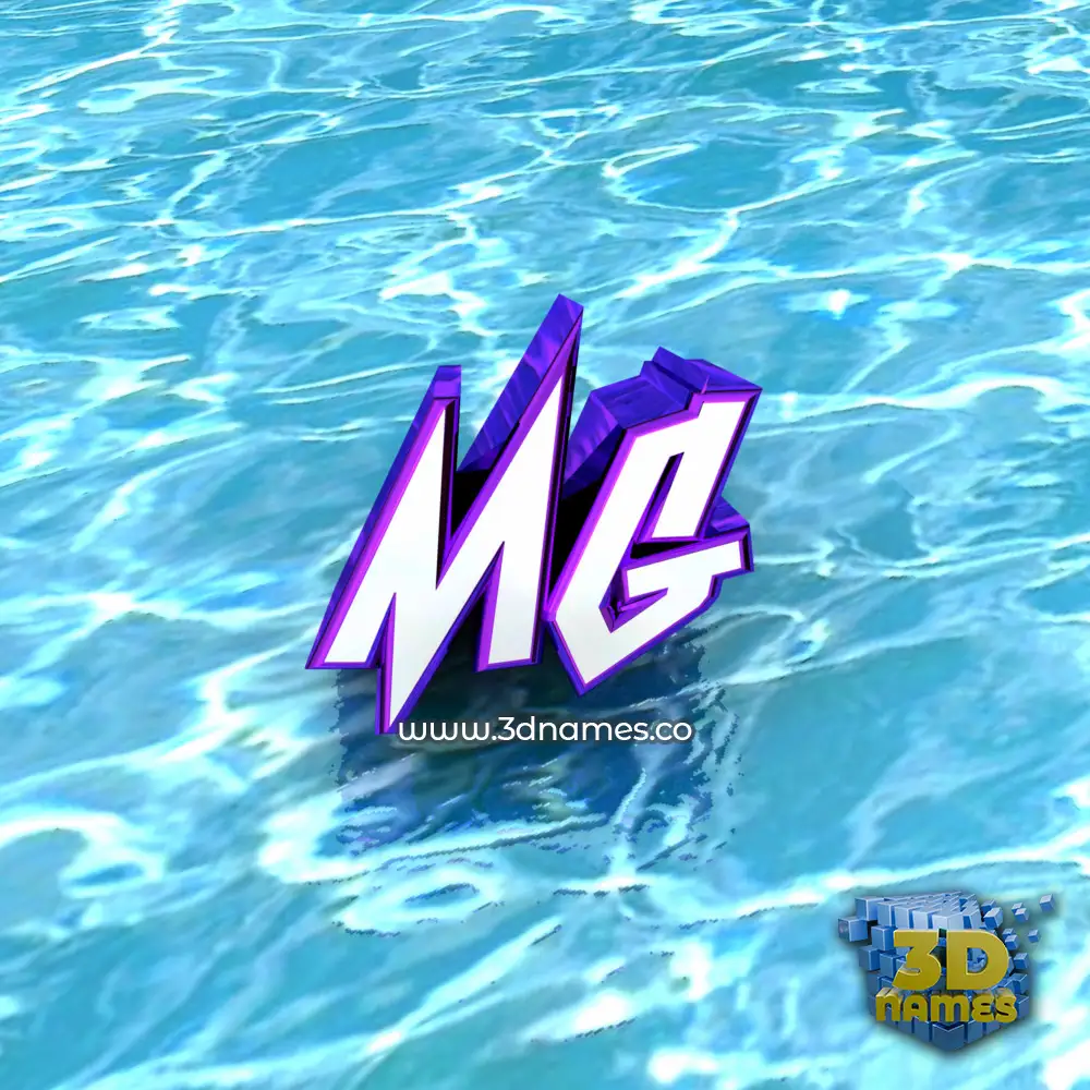 mg in Water style - 3D name wallpaper