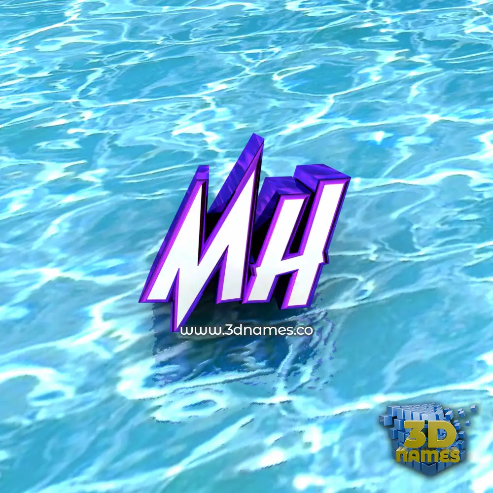 mh in Water style - 3D name wallpaper