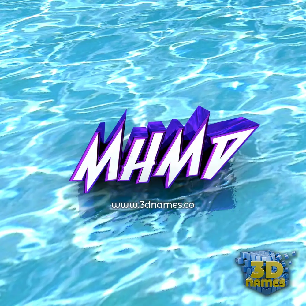 mhmd in Water style - 3D name wallpaper