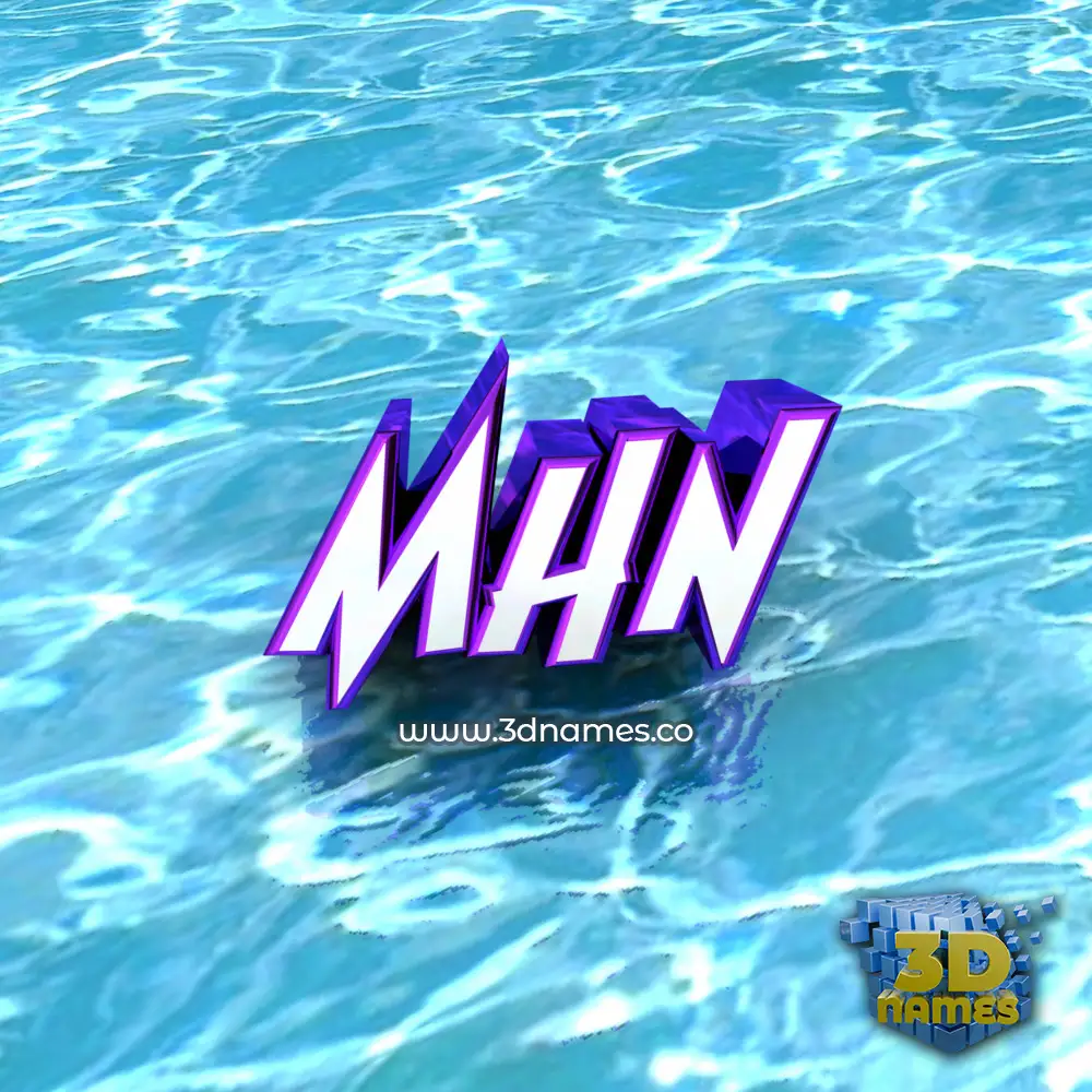 mhn in Water style - 3D name wallpaper