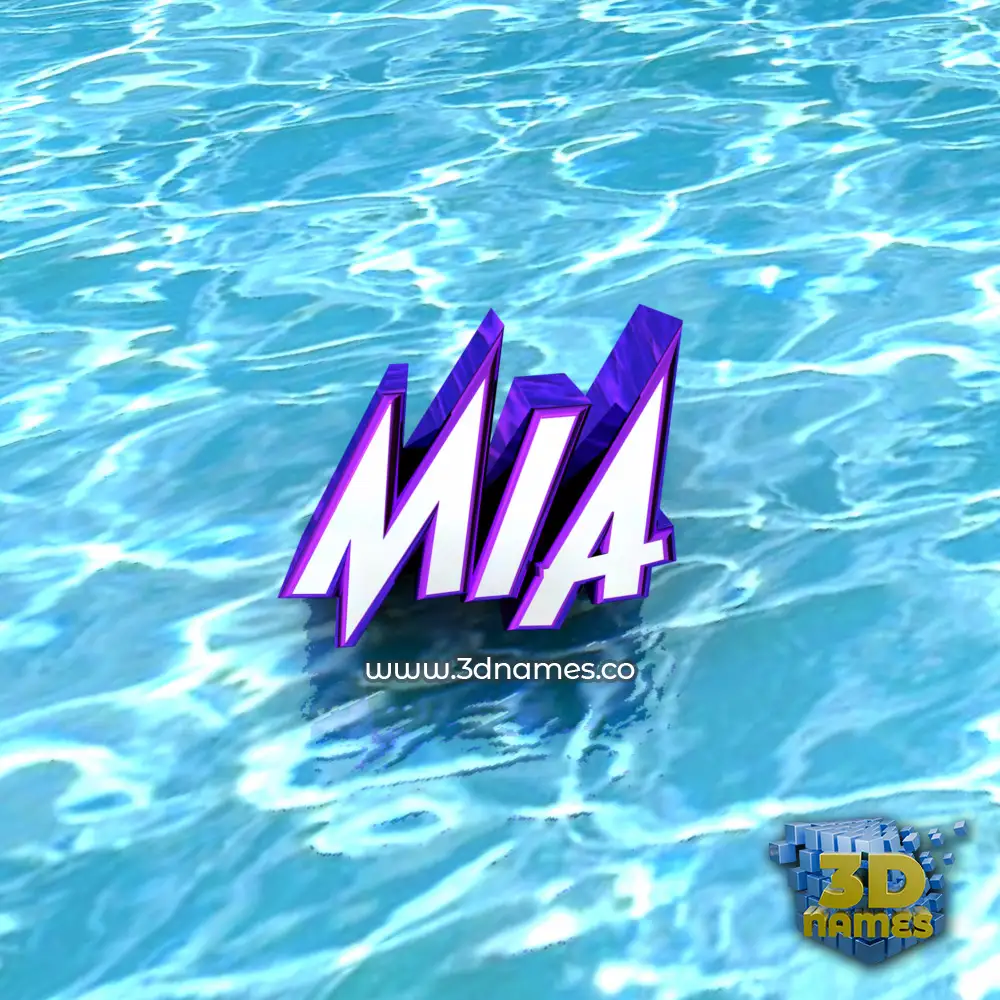mia in Water style - 3D name wallpaper