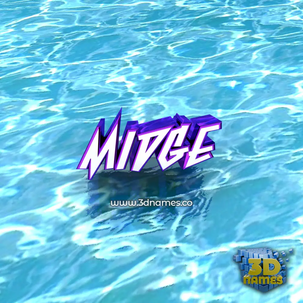 midge in Water style - 3D name wallpaper