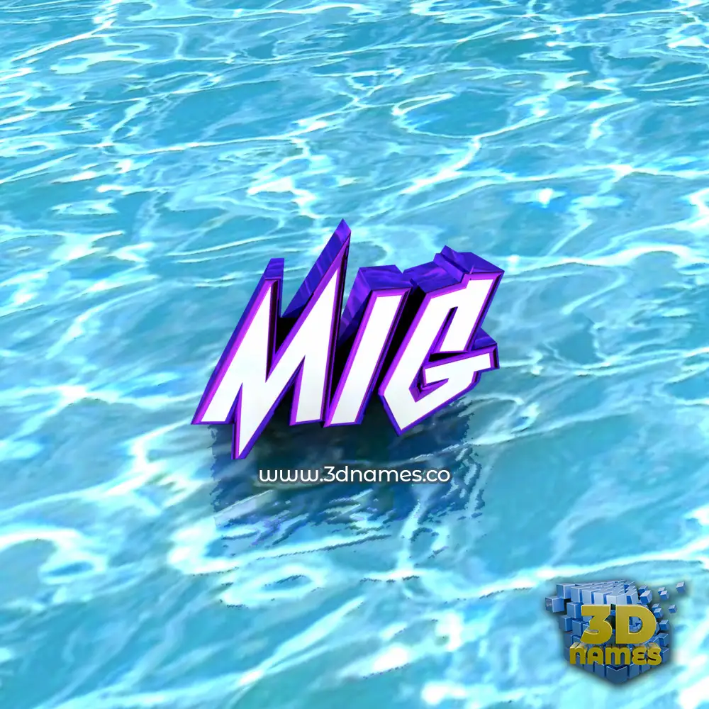 mig in Water style - 3D name wallpaper