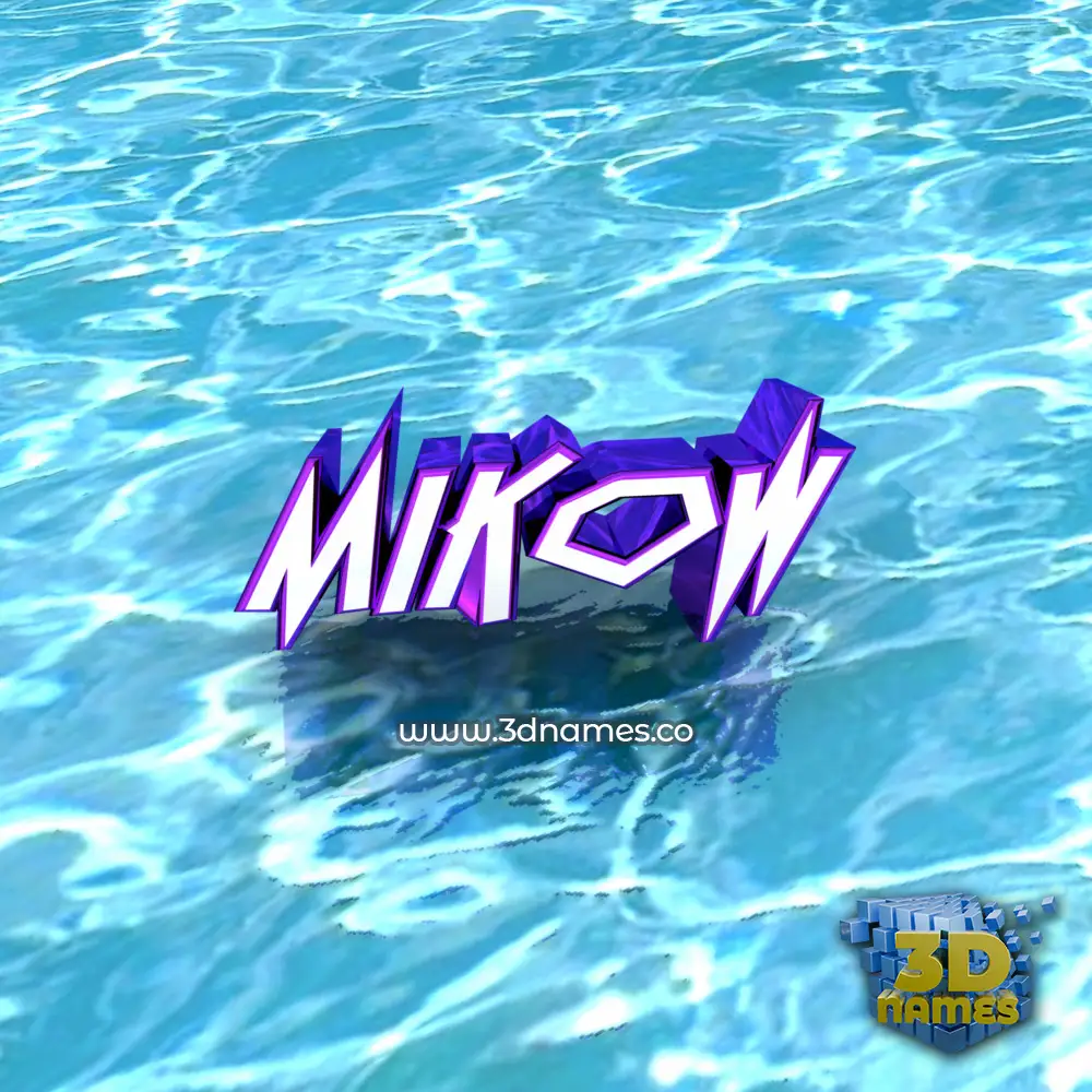 mikow in Water style - 3D name wallpaper