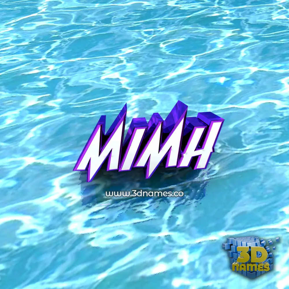 mimh in Water style - 3D name wallpaper