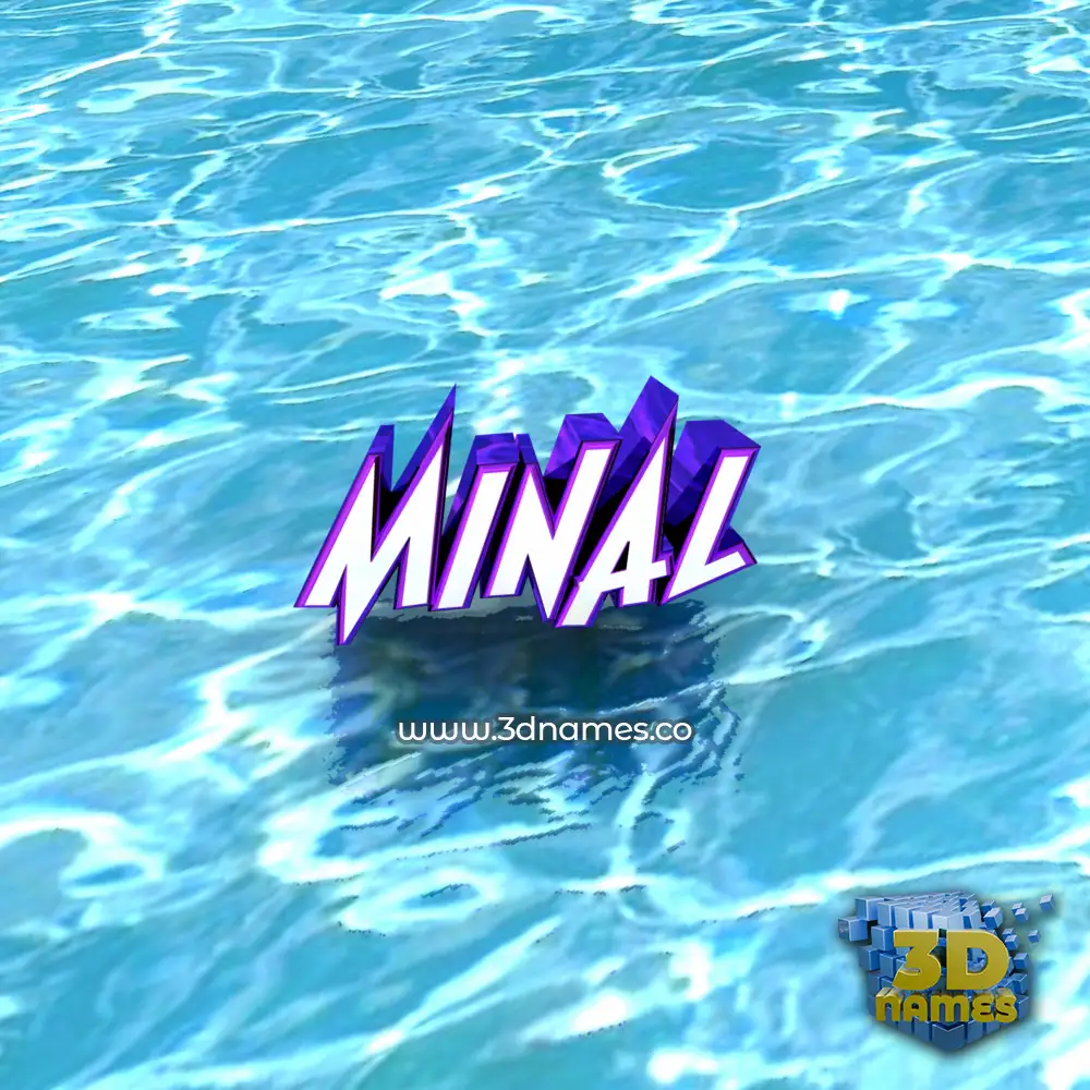 minal in Water style - 3D name wallpaper