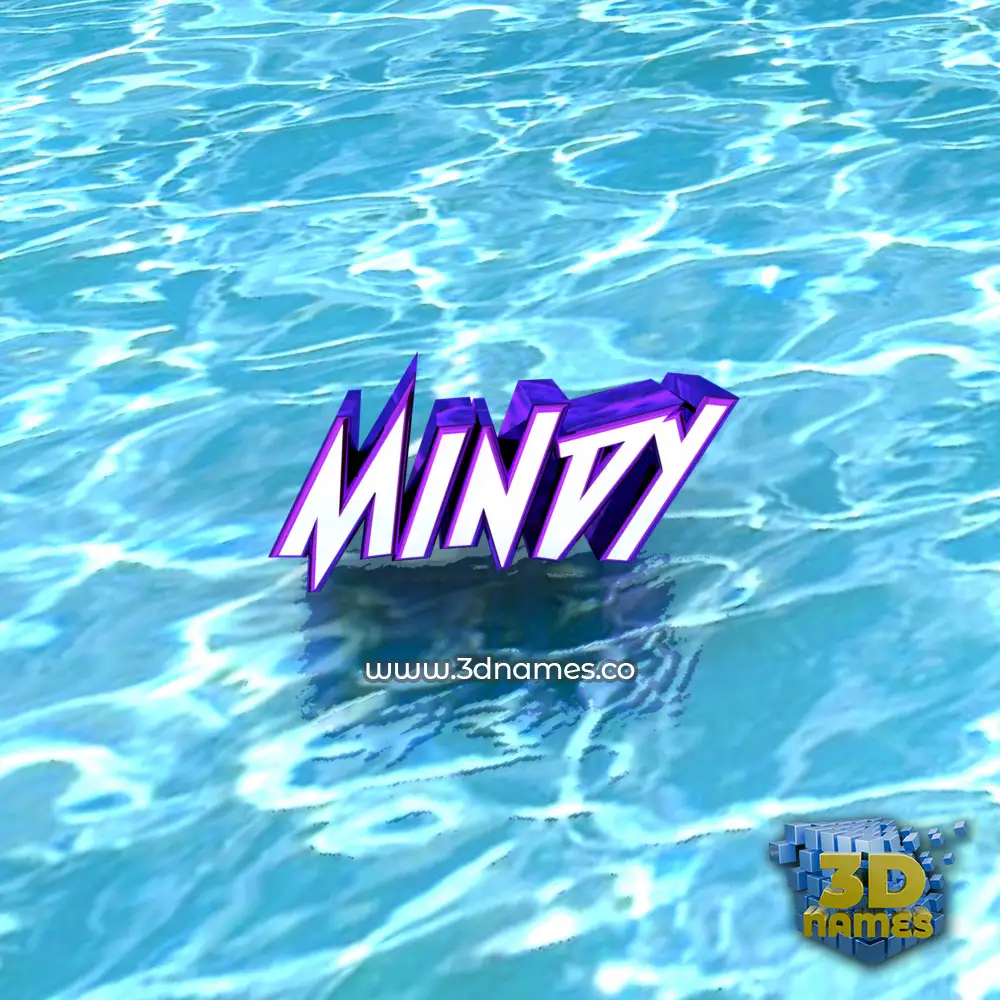 mindy in Water style - 3D name wallpaper