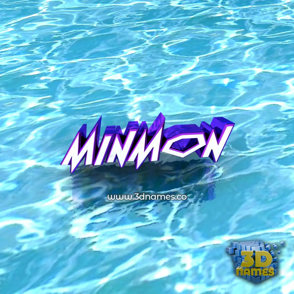 minmon in Water style - 3D name wallpaper