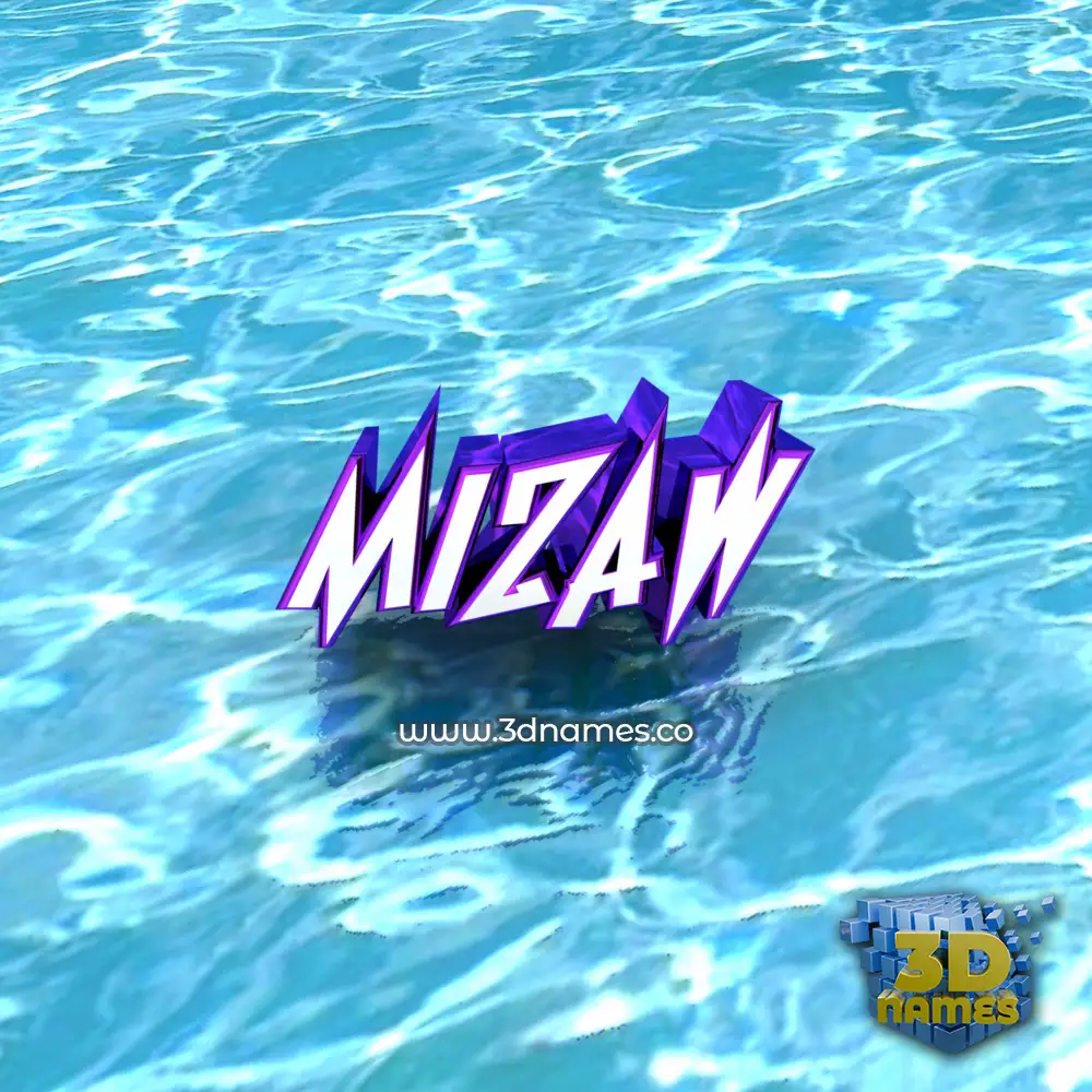 mizaw in Water style - 3D name wallpaper