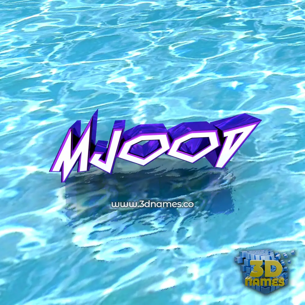 mjood in Water style - 3D name wallpaper