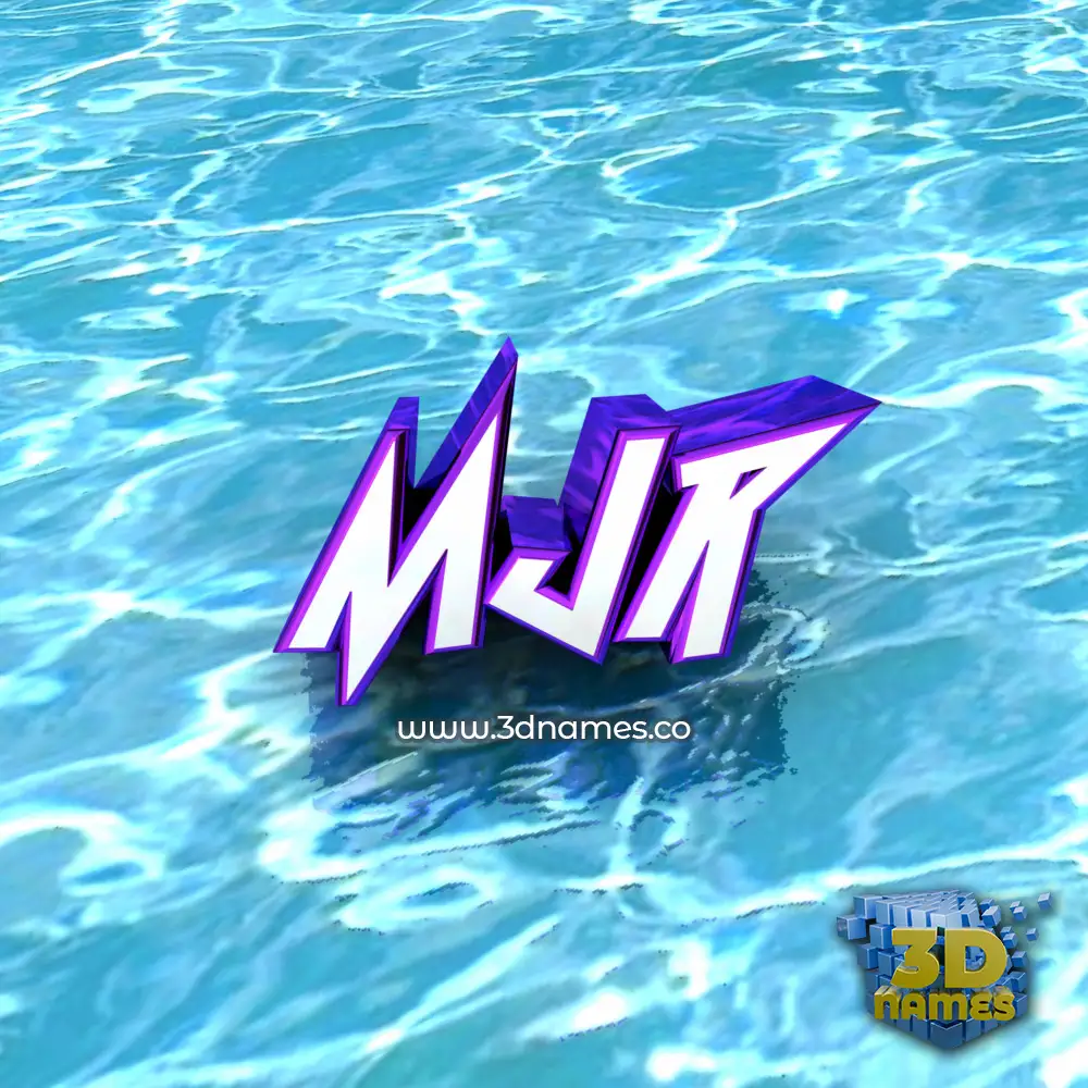 mjr in Water style - 3D name wallpaper