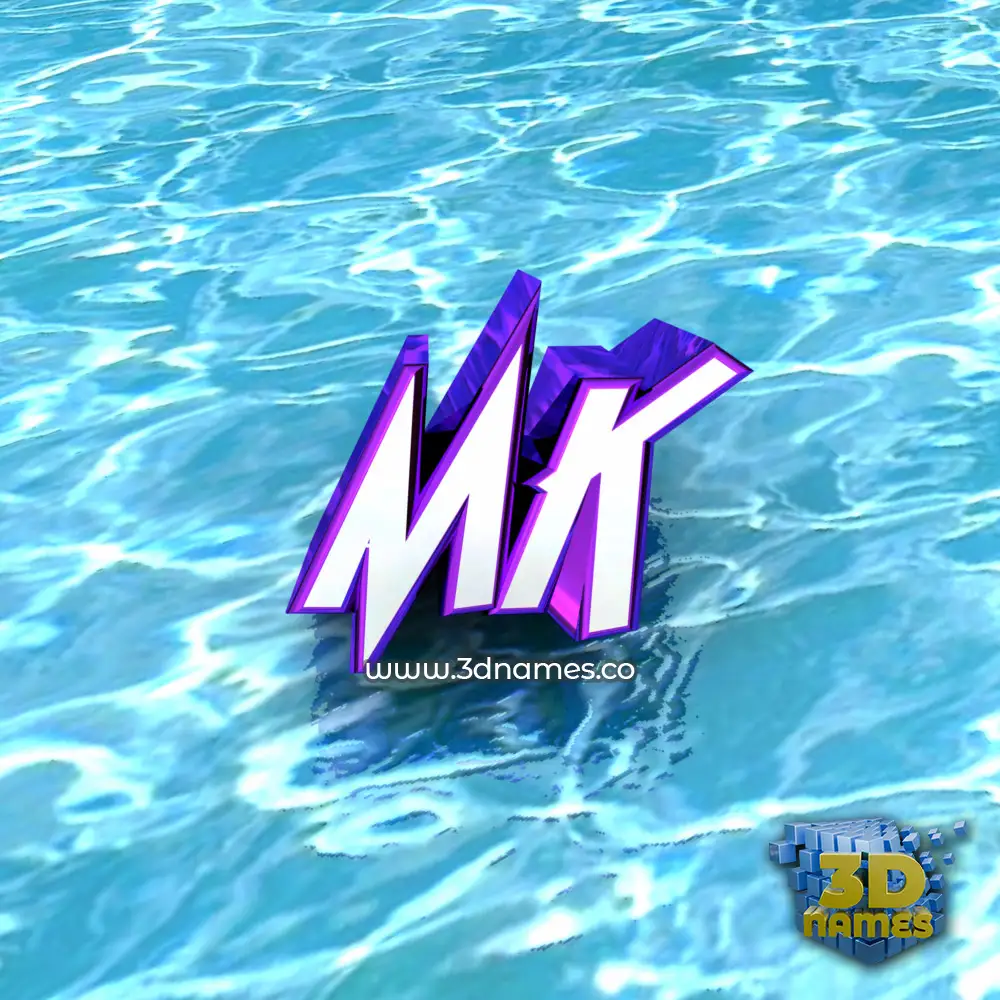 mk in Water style - 3D name wallpaper