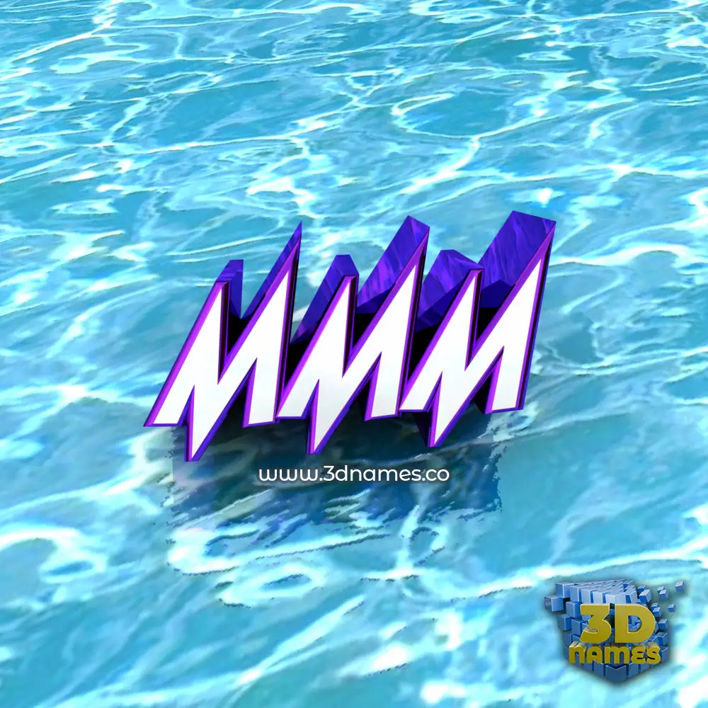 mmm in Water style - 3D name wallpaper