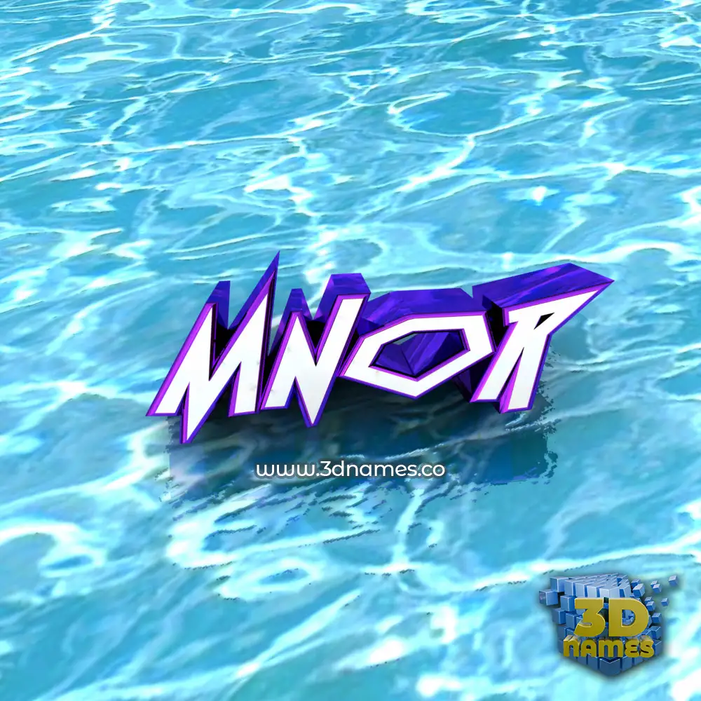 mnor in Water style - 3D name wallpaper
