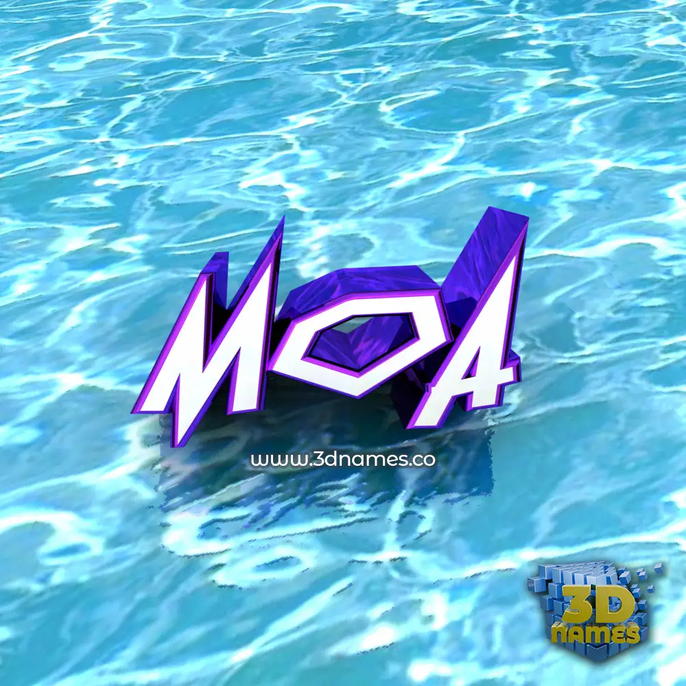 moa in Water style - 3D name wallpaper