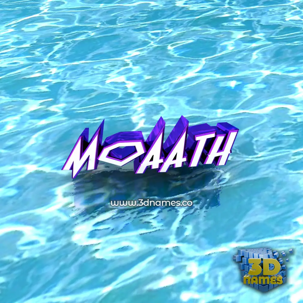 moaath in Water style - 3D name wallpaper