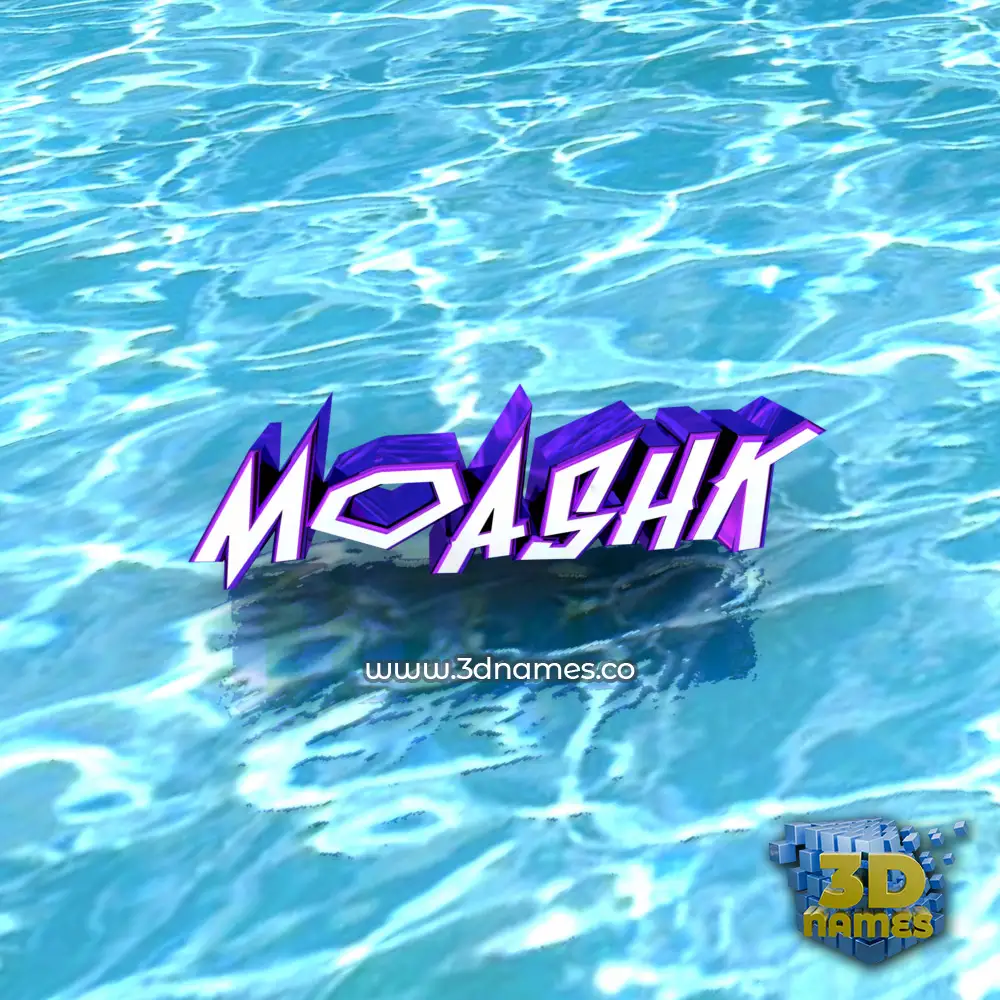 moashk in Water style - 3D name wallpaper