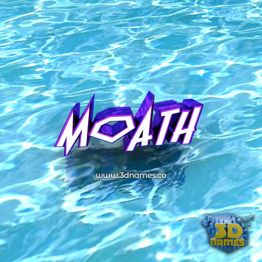 moath in Water style - 3D name wallpaper