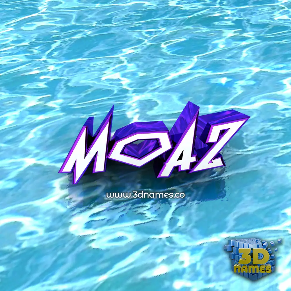 moaz in Water style - 3D name wallpaper