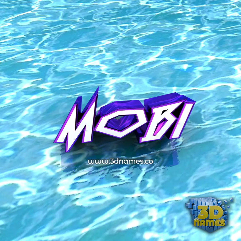 mobi in Water style - 3D name wallpaper