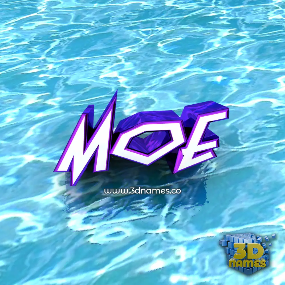 moe in Water style - 3D name wallpaper