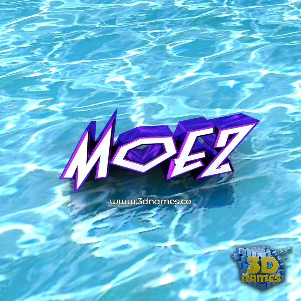 moez in Water style - 3D name wallpaper