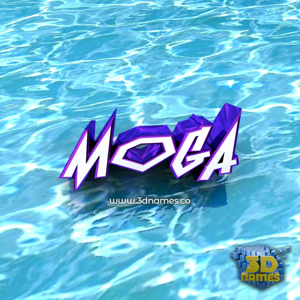 moga in Water style - 3D name wallpaper