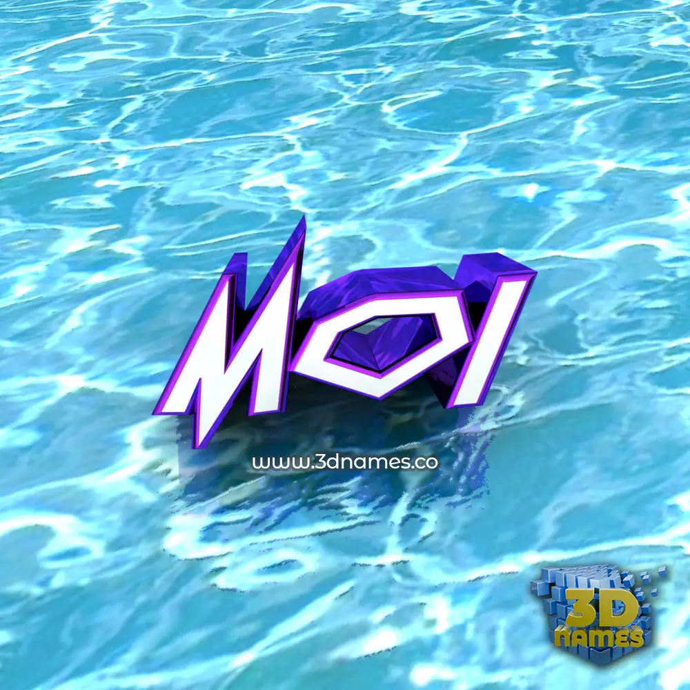 moi in Water style - 3D name wallpaper