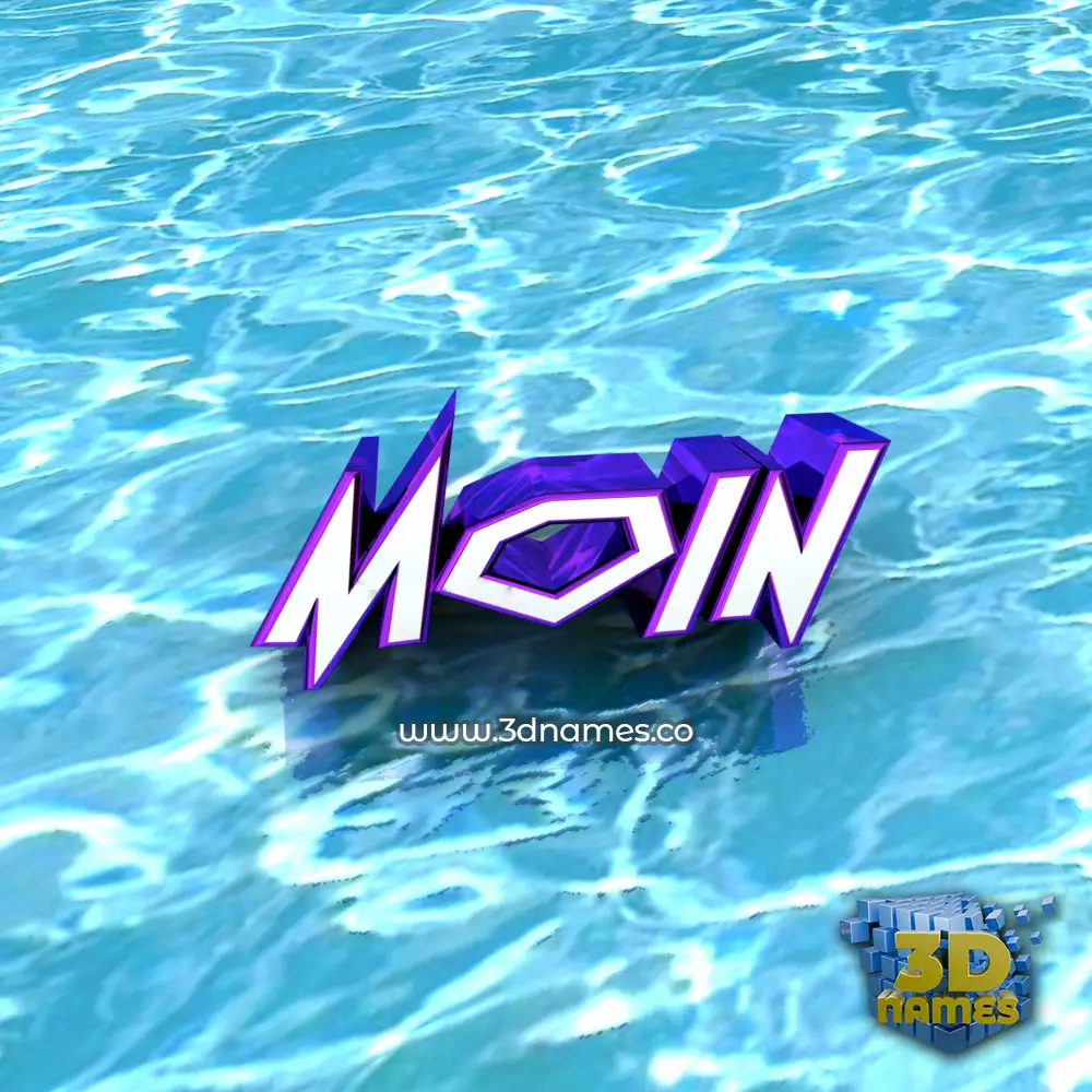 moin in Water style - 3D name wallpaper