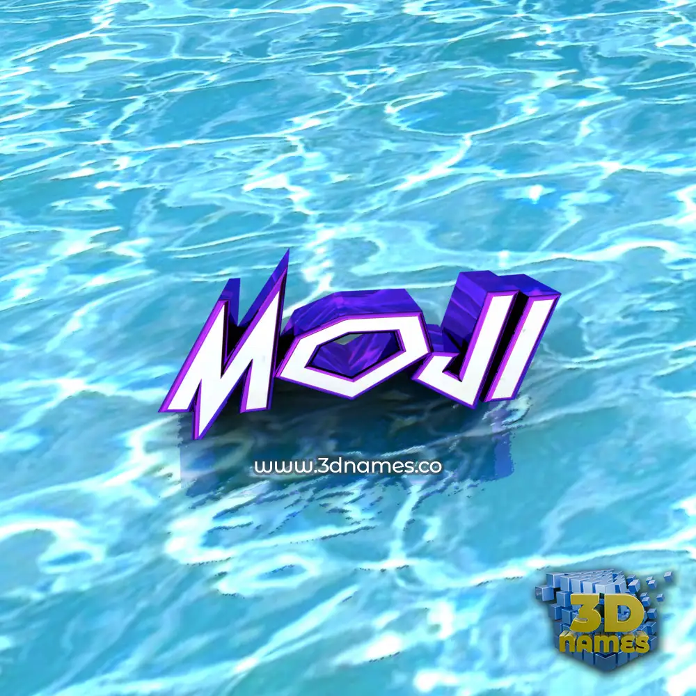 moji in Water style - 3D name wallpaper