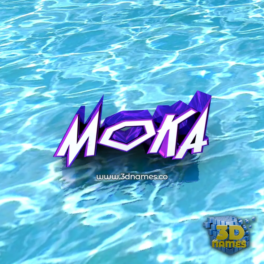 moka in Water style - 3D name wallpaper