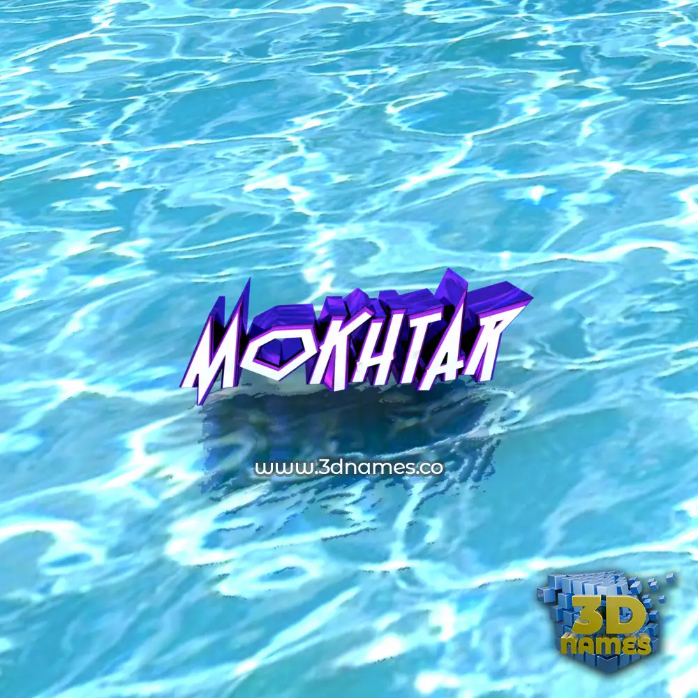 mokhtar in Water style - 3D name wallpaper