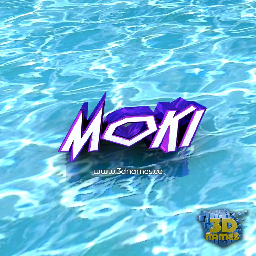 moki in Water style - 3D name wallpaper