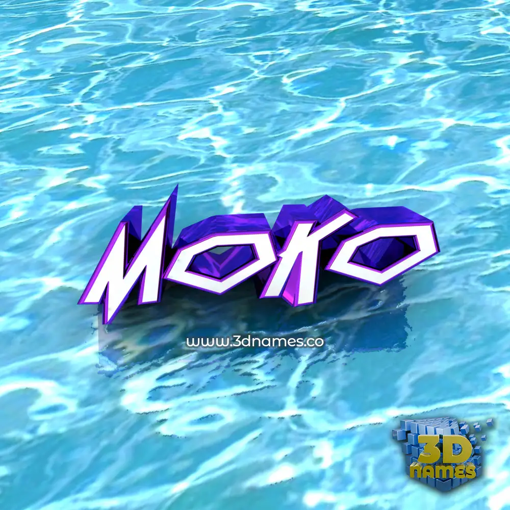 moko in Water style - 3D name wallpaper