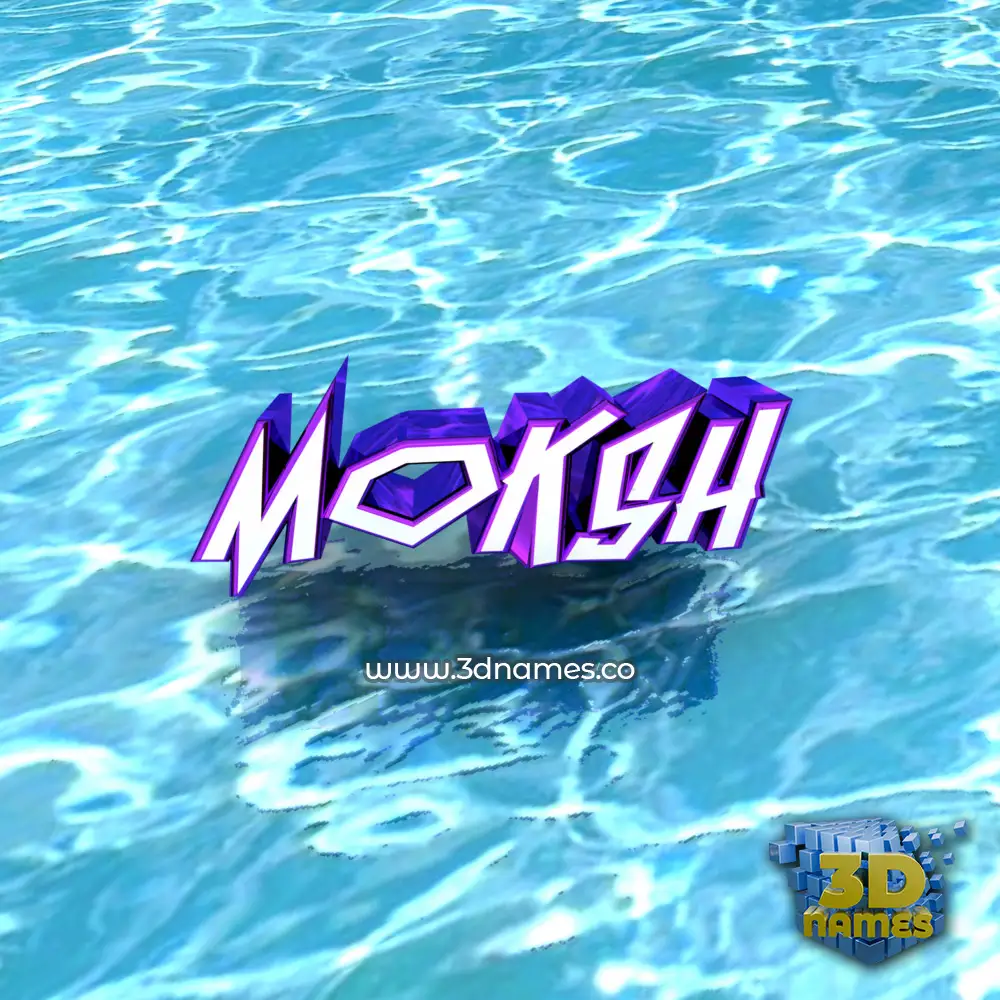 moksh in Water style - 3D name wallpaper