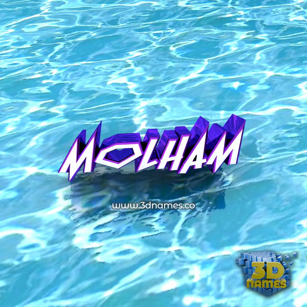 molham in Water style - 3D name wallpaper