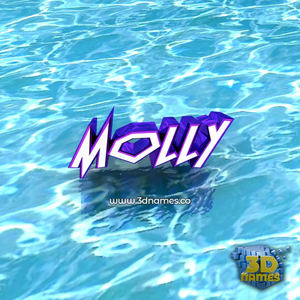 molly in Water style - 3D name wallpaper