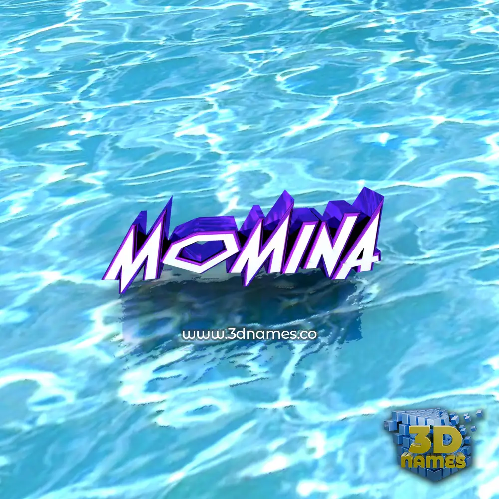 momina in Water style - 3D name wallpaper