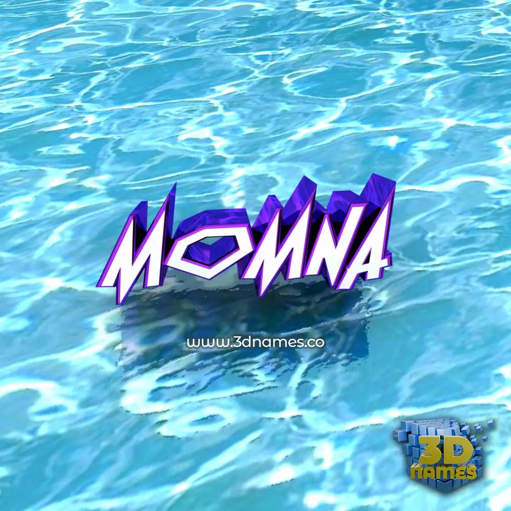 momna in Water style - 3D name wallpaper