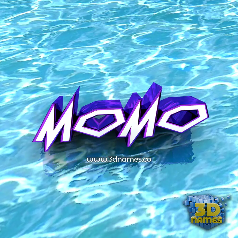 momo in Water style - 3D name wallpaper